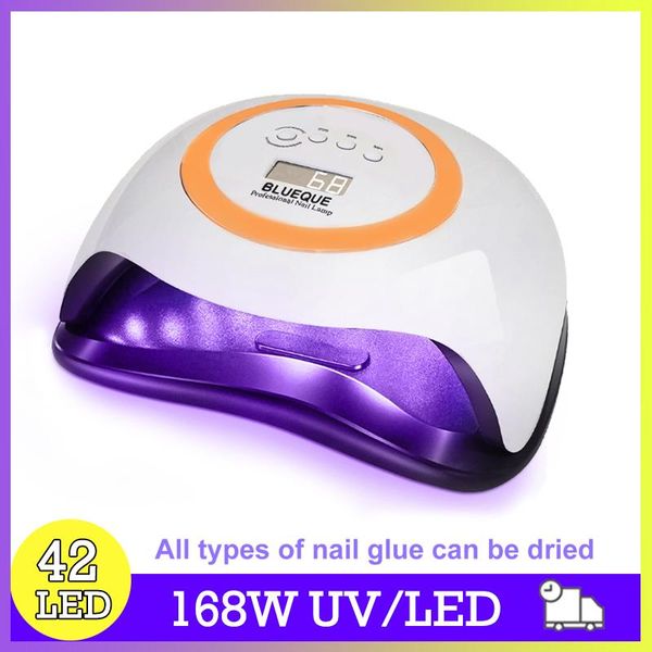 

nail dryers blueque v1 168w lamp 42led uv manicure professional gel dryer
