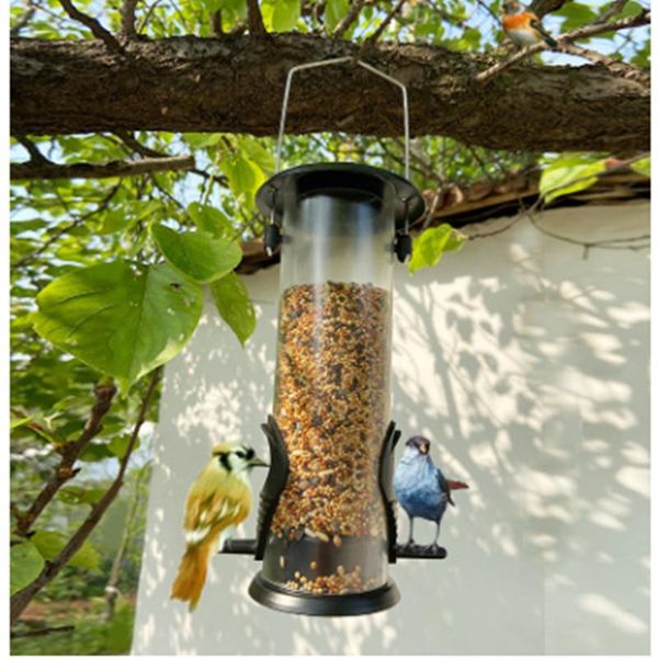 

other bird supplies outdoor hanging feeder and rest station, large capacity transparent food container feeding coop for pigeon/parrot