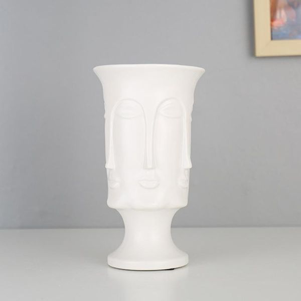 

vases nordic minimalism abstract ceramic vase face art matte glazed decorative head shape white