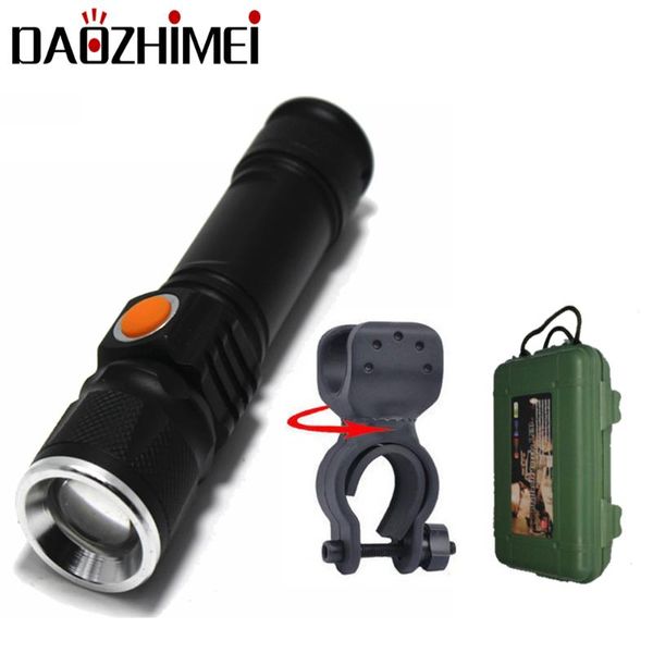 

xm-l t6 mini usb led 18650 rechargeable lantern 3-modes zoomable powerful tactical outdoor bicycle light