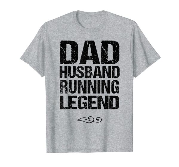 

dad husband running legend runner gift marathon 5k race run t-shirt, White;black
