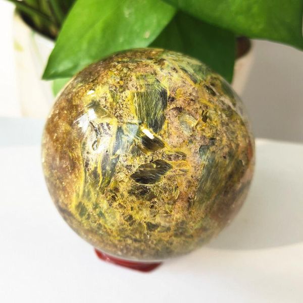 

decorative objects & figurines 380/470g crystal ball natural flogopite quartz sphere orb bronze mica gem stone healing