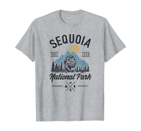 

sequoia national park novelty hiking camping t shirt t-shirt, White;black