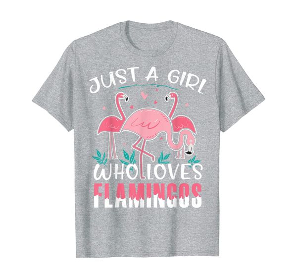 

just a girl who loves flamingos gift t-shirt birds, White;black