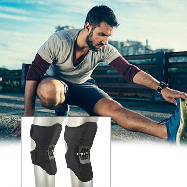 

1 pair knee helper joint support joint recovery device knee potector precision process spring for outdoor sports, Black;gray