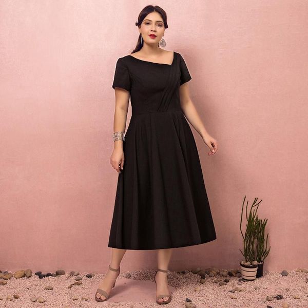 

party dresses a-line plus size black wear cocktail dress v neck short sleeve length polyester with ruched 2021, White;black