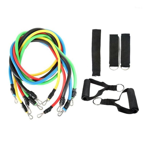 

new-11pcs pull rope home fitness rally set chest muscle resistance band training equipment1