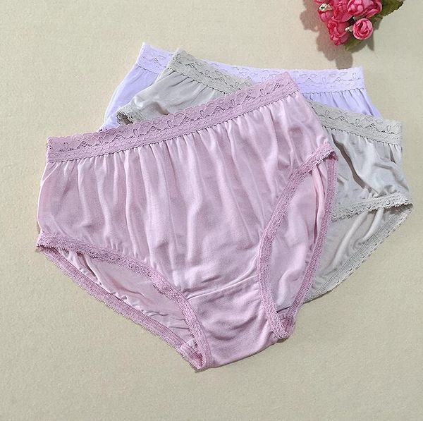 

women's panties 3 pack omen's 100% real silk middle rise lace trim briefs underwear lingerie size  l xl 1018, Black;pink