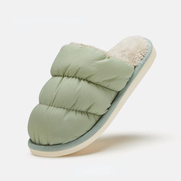 

slippers indoor winter women's home cotton for couples korean style warm plush, Black