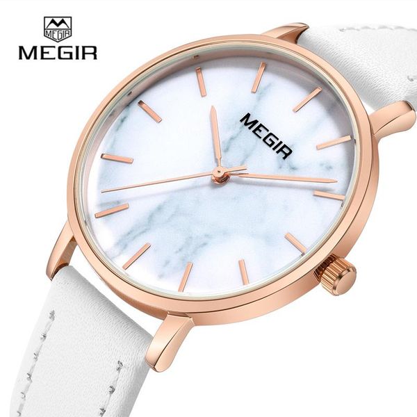 

wristwatches megir women watches watch women's ultra-thin ladies casual clock fashion relogio feminino, Slivery;brown