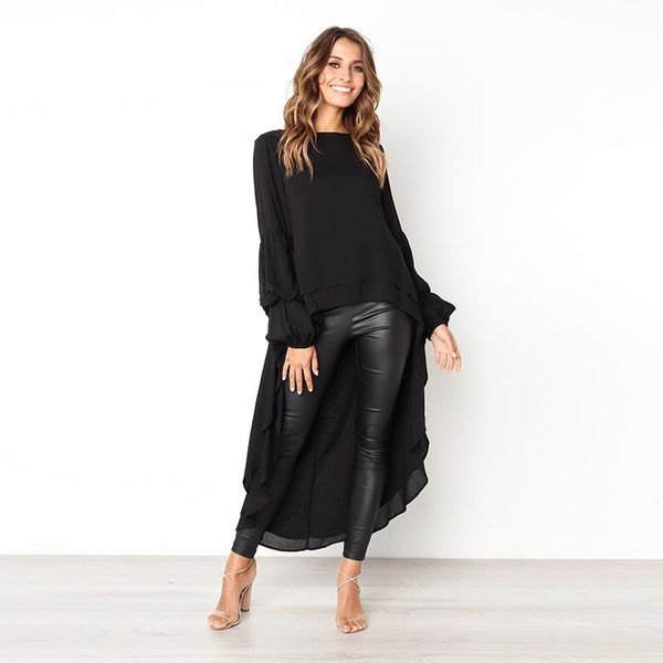 

women new 2021 white arrival back street black plus casual 2xl irregular front short autumn long size dresses clothing dress 3xl rtrmx