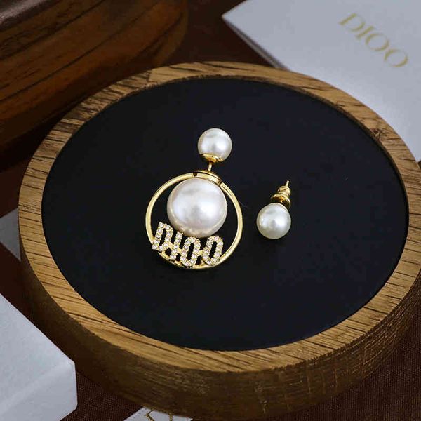 

design jewelry new asymmetric pearl earrings in 2021, Silver