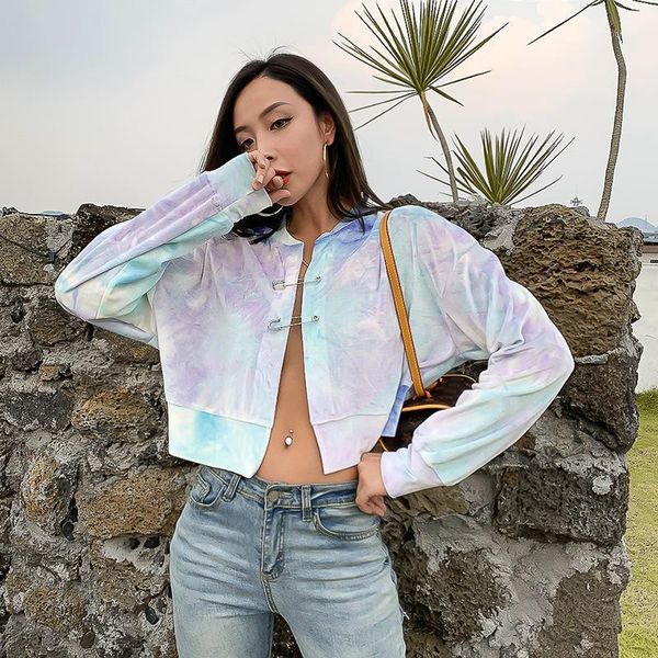 

autumn contrast color tie-dyed casual coat for women long sleeve elegant jacket fashion korean vintage women's jackets, Black;brown