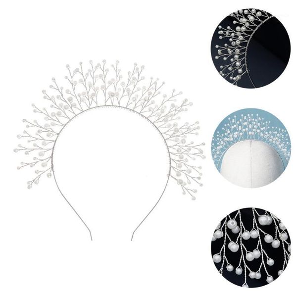 

hair clips & barrettes faux pearls headband headpiece wedding party accessory, Golden;silver