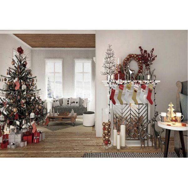 

party decoration merry christmas backdrop xmas tree gift box socks pography background family year decor po booth studio prop