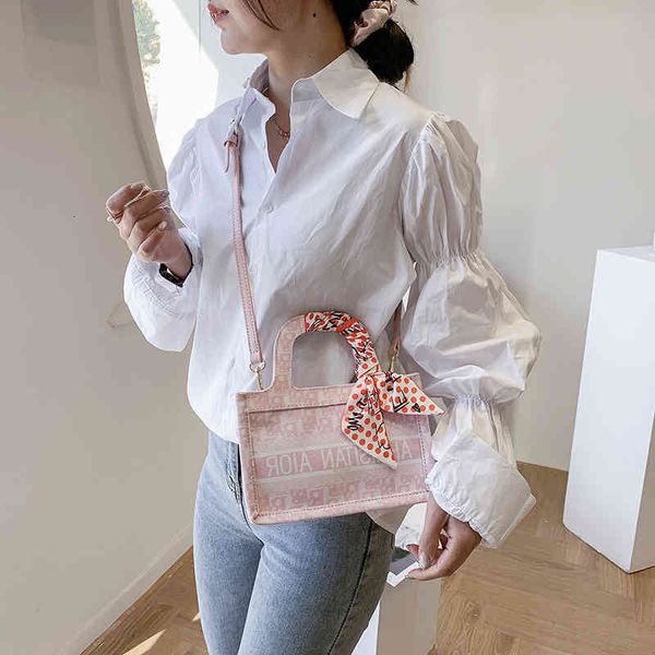 

new portable princess women's 2021 casual canvas trendy letter printed single shoulder bag