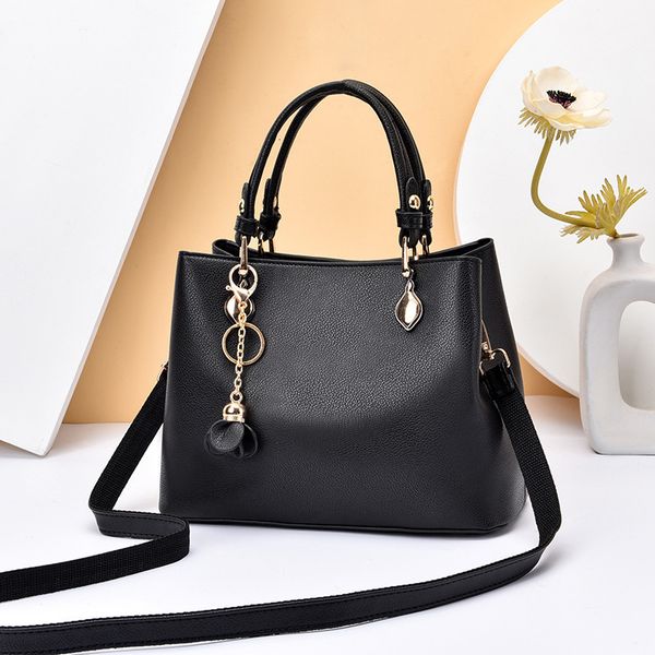 

handbag women's bag autumn and winter 2021 litchi single shoulder tote, Black;red
