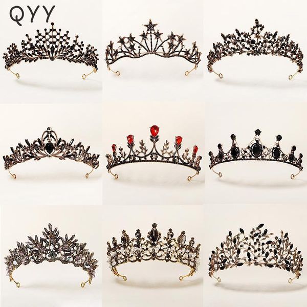 

hair clips & barrettes vintage crown rhinestone ancient gold tiaras and crowns for women accessories party jewelry crystal headpiece headwea, Golden;silver