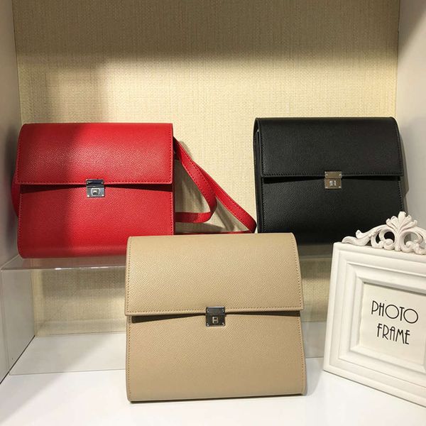 

2021 new palm grain leather lock small square single shoulder messenger stewardess lady hand bag