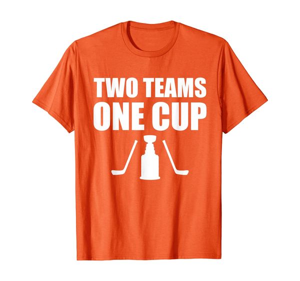 

two teams one cup hockey champion t-shirt, White;black