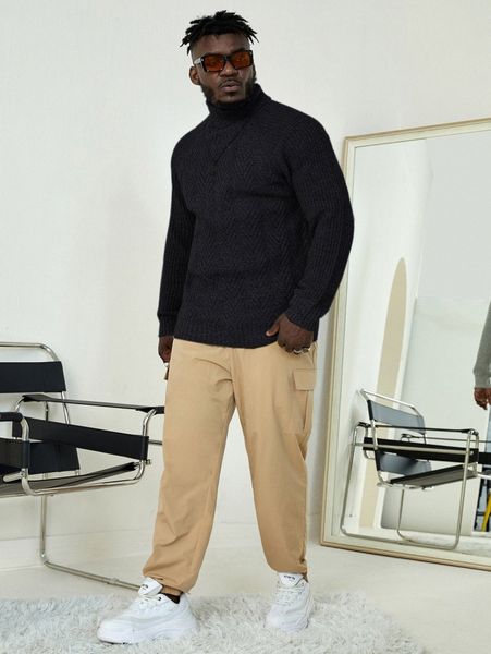 

men turtleneck raglan sleeve sweater m498#, White;black