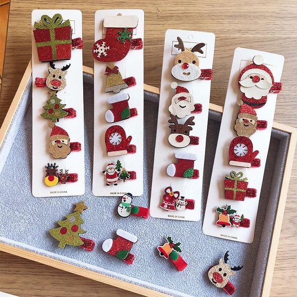 

hair accessories christmas barrettes children's hairpin headdress set korean princess cute trinket baby clip accessory clips, Slivery;white