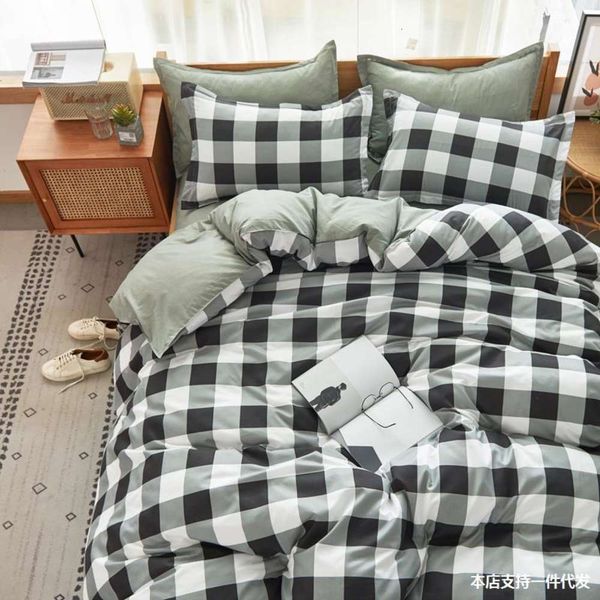

japanese bedding plaid stripe single quilt cover 1.5m 150x200x230cm double