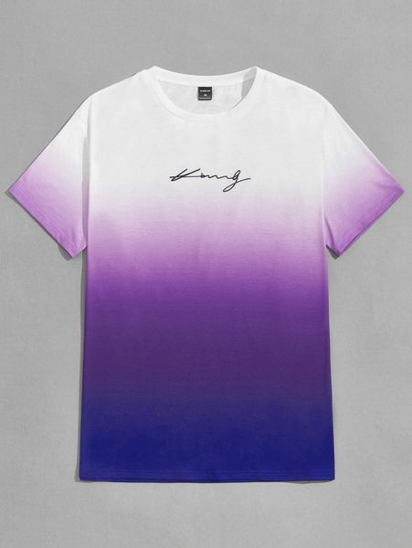 

men letter & ombre graphic tee i7v0#, White;black