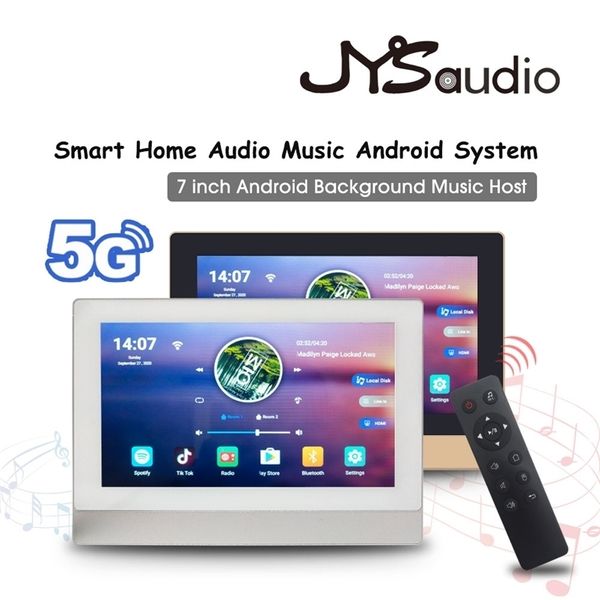 Suporte 5G WiFi Bluetooth no amplificador de parede Android 8.1 Smart Home Power Audio Music System 7 