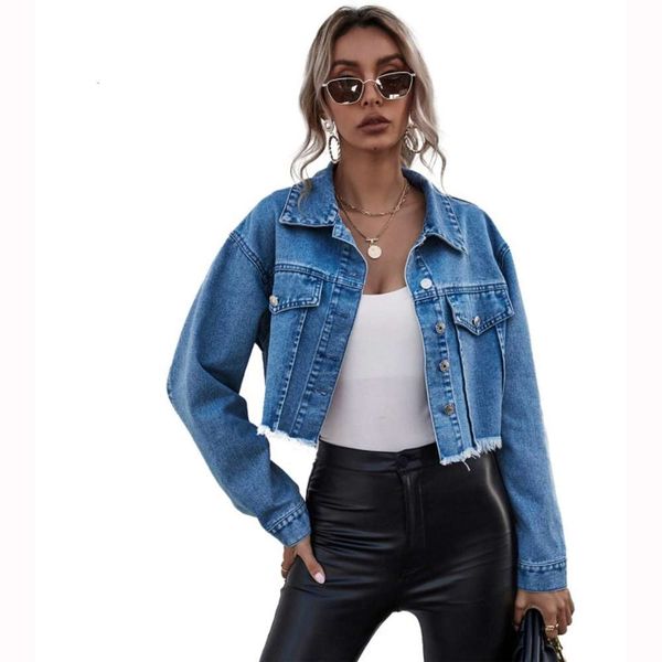 

women's fashion loose short denim jacket autumn winter, Black;brown