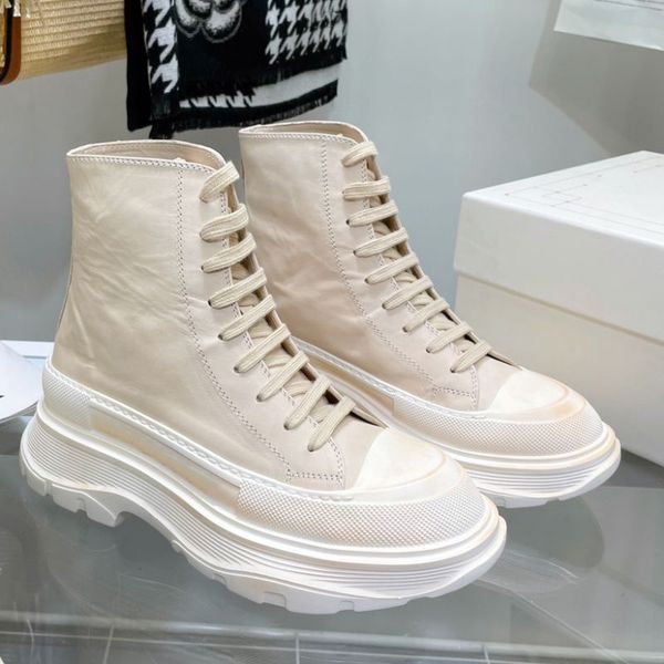 

designer deck washed leather sneakers luxury women spring shoes high-sneaker fashionable outdoor couples leisure shoe, Black