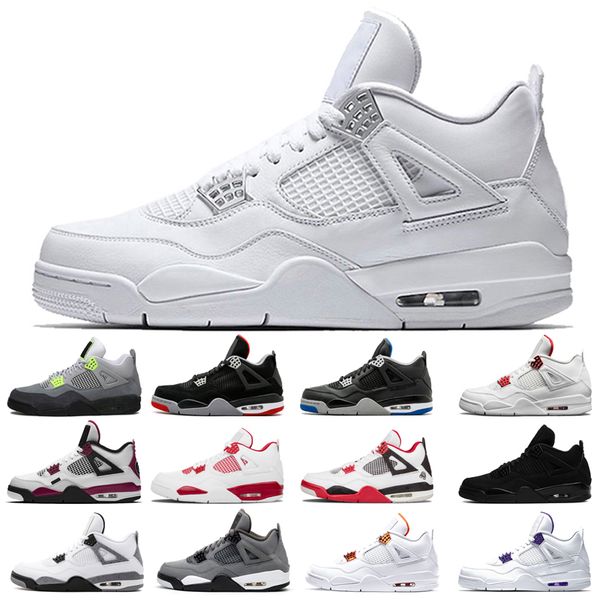 

2021 new basketball shoes 4s man cat taupe haze shimmer desert moss white oreo cement university blue sail pine green pure money travis diy