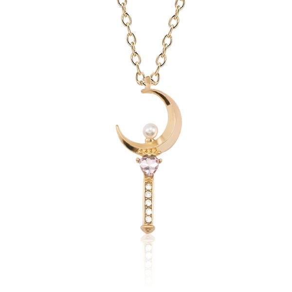 Searamoon Necklace Designer di alta qualità a sospensione anime Sailor Women Crystal Pearl Love Heart Moon Wand Collane Pendants Cartoon Jewelr 8472