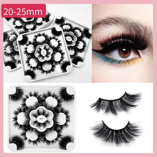 

false eyelashes 14 pairs 25 mm natural wholesales fluffy soft wispy volume dramatic long cross eyelash extension makeup tool kit