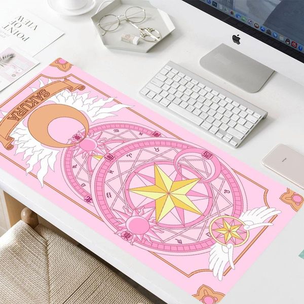 

mouse pads & wrist rests large anime pink mousepad gamer cute kawaii xl gaming pad rubber otaku locking edge big fashion lapnotebook des