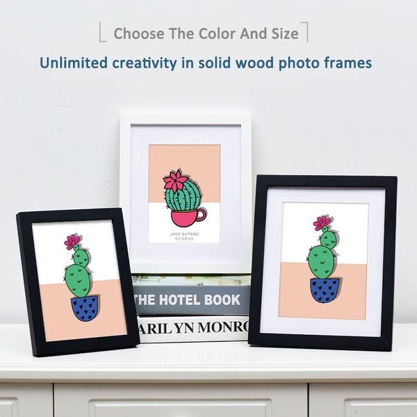 

frames solid wood po frame 5/6/7 inch 8 10 creative set wooden