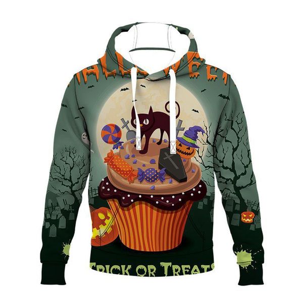 

men's hoodies & sweatshirts fashion hoodie men lounge wear happy halloween christmas gift harajuku casual pullover 3d print zipper/hood, Black