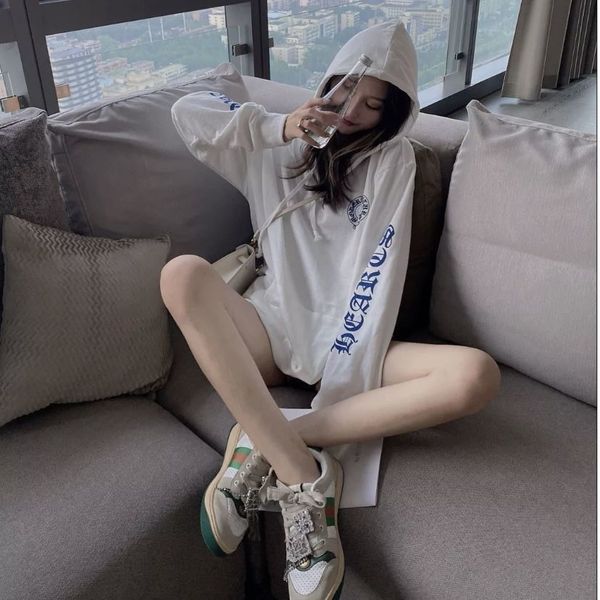 

croxin sweater new thin hooded autumn spring women's korean loose and versatile cross long sleeve, Black