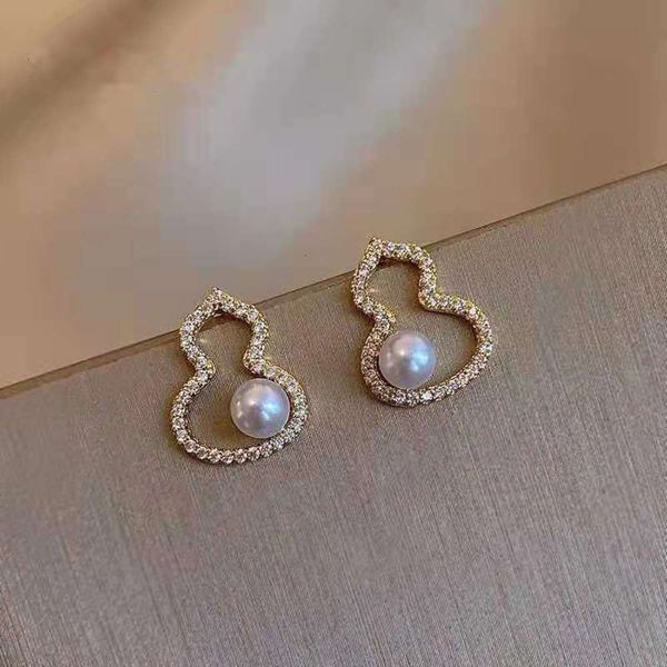 

rhinestone earrings small gourd temperament female