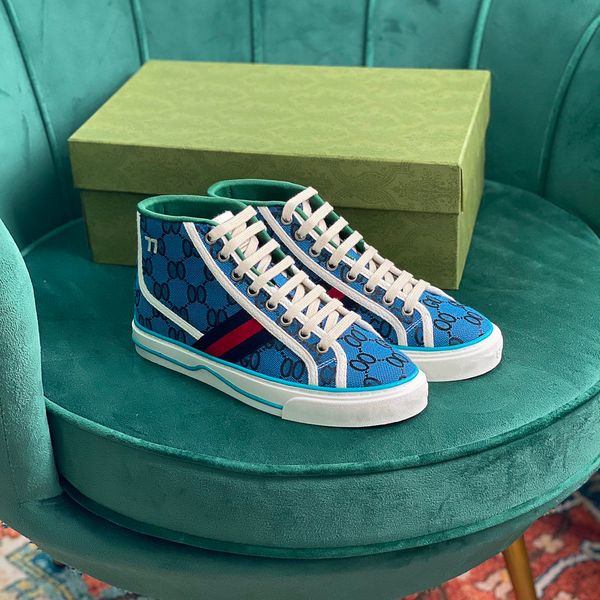 

2021ss luxury designer men women sneakers size 35-45 quality fashion genuine leather platform high couple shoes flat leisure party wedding s, Black