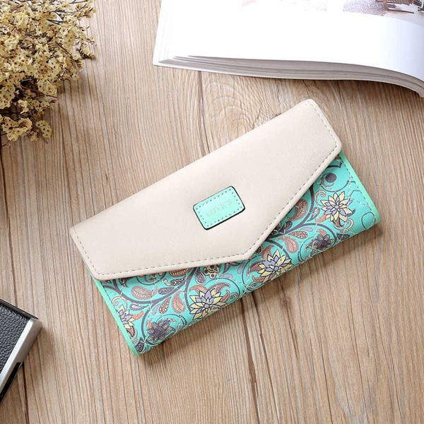 

salenew on trend pu leather leisure purse colorful style wallets women's flowers print 2021, Red;black