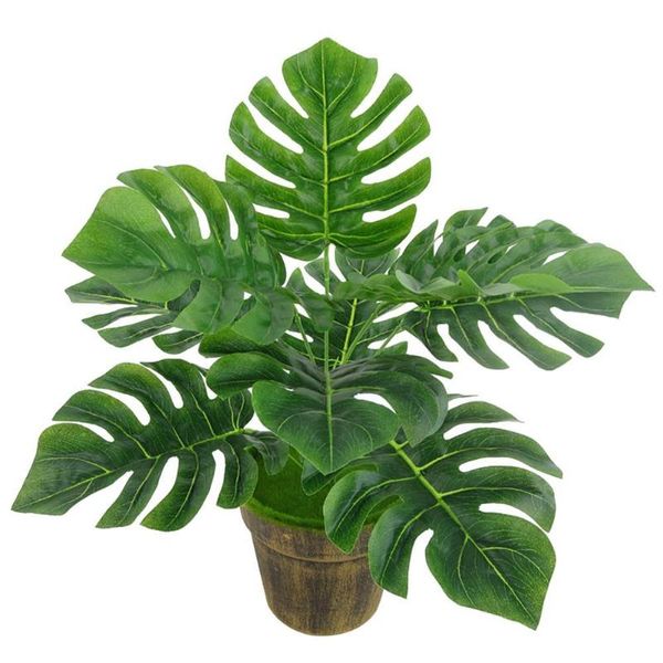 

artificial plant lifelike home decoration fabric simulation monstera foliage leaf for table office garden deskbalcony decor