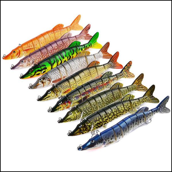 

baits & lures fishing sports outdoors big lifelike mti-jointed 9-segment pike 8"/20cm 66g lure 9 colors swimbait hard bait drop deliver