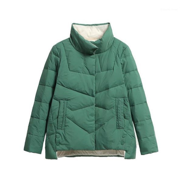 

winter jacket coat fashiweimis women jacketon solid warm casual padded full parka female vintage women's down & parkas, Black