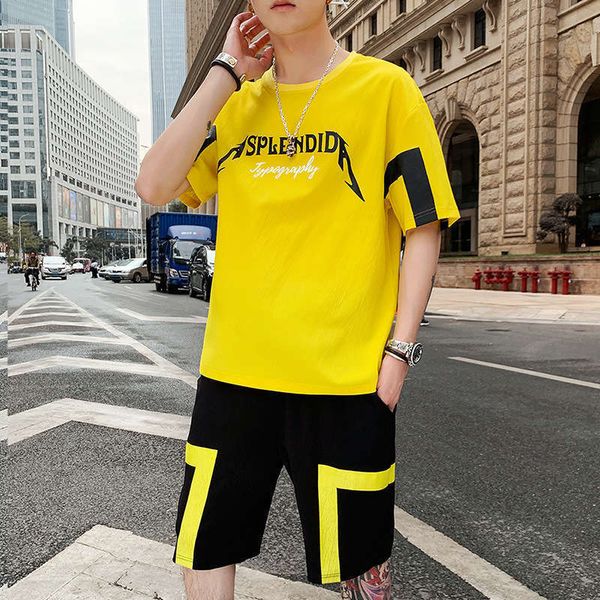 

leisure sports men's tracksuits suit knitted silky summer sportswear, Gray