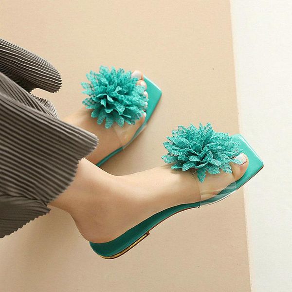 

slippers 2021 outside and indoor women slipper comfortable flat with beach fashion flower women's shoes blue red orange, Black
