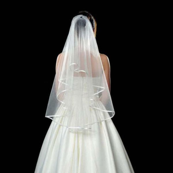 

bridal veils two layers with comb white short wedding party veil simple accessoire mariage women bride velo de novia, Black