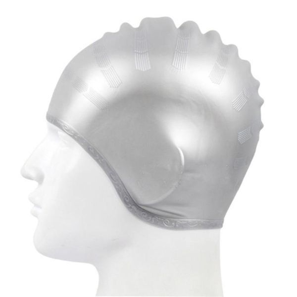 

mounchain man women high spandex swimming cap silicone wear waterproof swimming caps