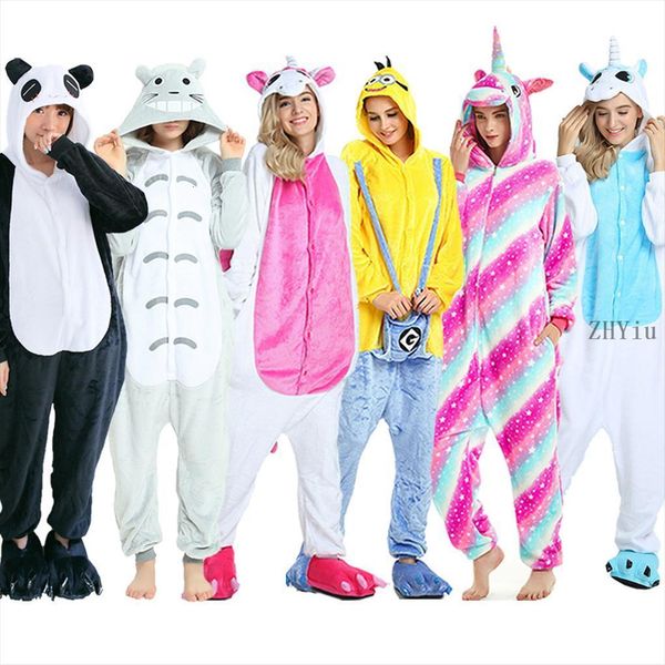 

adults pajamas winter autumn flannel women sleepwear pijama cute cartoon animal set kids hooded pyjamas, Black;red