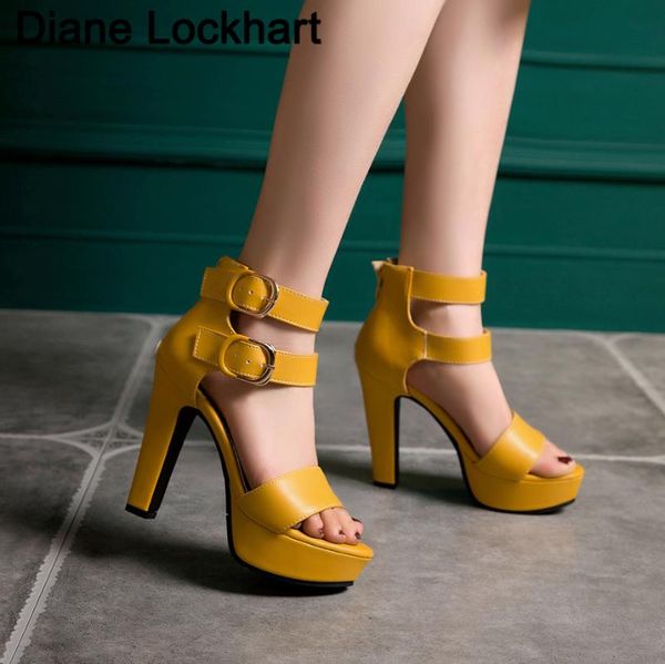 

brand elegant sandals women high heels pumps super high heel 12cm women's back zipper banquet shoes platform pole dance shoes, Black